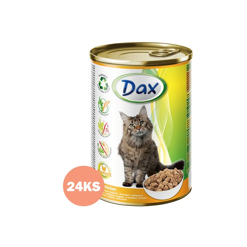 Dax Mačka Konzerva - Hydina kúsky v omáčke 24x415g