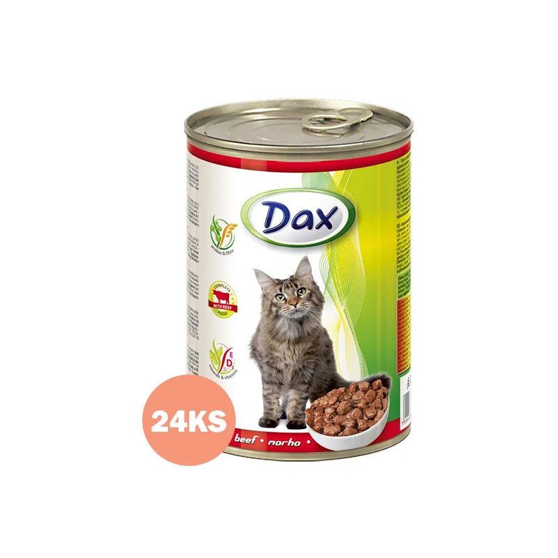 Dax Mačka Konzerva - Hovädzie kúsky v omáčke 24x415g