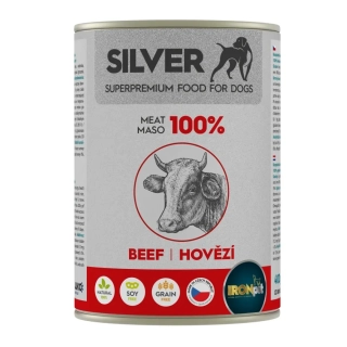 IRONpet Silver Dog Hovädzie 100% mäso, konzerva 400 g