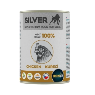 IRONpet Silver Dog Kuracie 100% mäso, konzerva 400 g