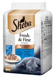 SHEBA FRESH&FINE kapsičky rybí výber 6x50g